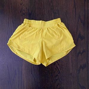 Yellow lululemon shorts